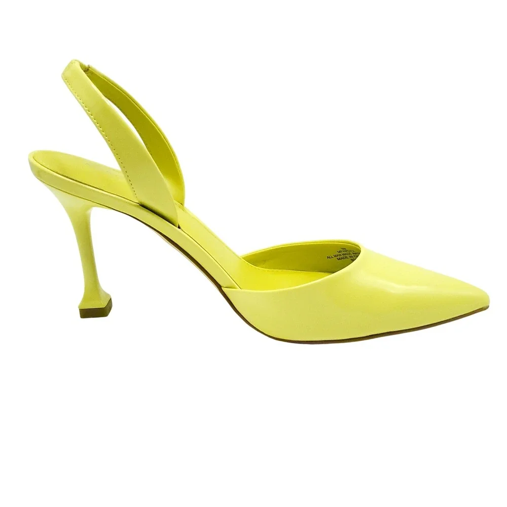 Marc Fisher Hadya Pointed Toe Slingback Pumps Lime Green Women's Size 8